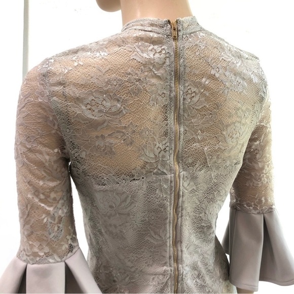 Chi Chi London Tulle Lace Prom Midi Dress - Grey - Picture 4 of 16